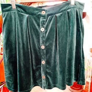 Modcloth XL emerald green corduroy miniskirt